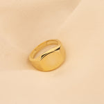 925 Sterling Silver Domed Rectangle Bar Signet Ring