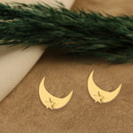 925 Sterling Silver Hi̇lal Şekli̇nde Ear Jacket Star Earrings