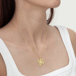 925 Sterling Silver Clover Initials Necklace