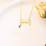 925 Sterling Silver Beyaz Crystal Pave Vampir Dişi Necklace