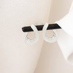 925 Sterling Silver Crystal Pave Kavisli Uzay Yolu Earrings