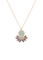 925 Sterling Silver Enamel Octopus Necklace