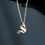 925 Sterling Silver Old English Inital Necklace