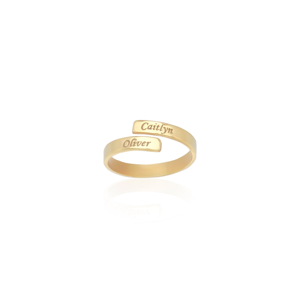925 Sterling Silver Personalized 2 Name Ring