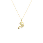 925 Sterling Silver Old English Inital Necklace