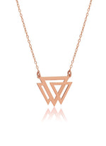 925 Sterling Silver Triple Triangle Necklace