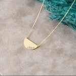 925 Sterling Silver Half Circle Necklace