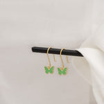 925 Sterling Silver Enamel Butterfly Earring