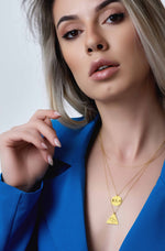 925 Sterling Silver Three Layer Couple Initials Necklace