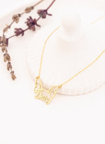925 Sterling Silver Dog Head And Name Necklace