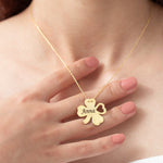 925 Sterling Silver Custom Four Leaf Clover Necklace