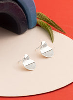 925 Sterling Silver Modern Double Round Earrings