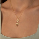 925 Sterling Silver Moon And Star Necklace