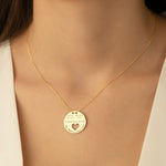 925 Sterling Silver Round Circle Daire Icerisinde I Love Mom Yazili Ici Bos Heart Necklace