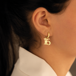 925 Sterling Silver Initial Earring