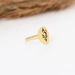 925 Sterling Silver Yoga Symbol Tiny Gold Ring
