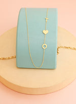 925 Sterling Silver Sideways Initials Necklace