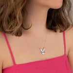 925 Sterling Silver Enamel Easter Bunny Necklace