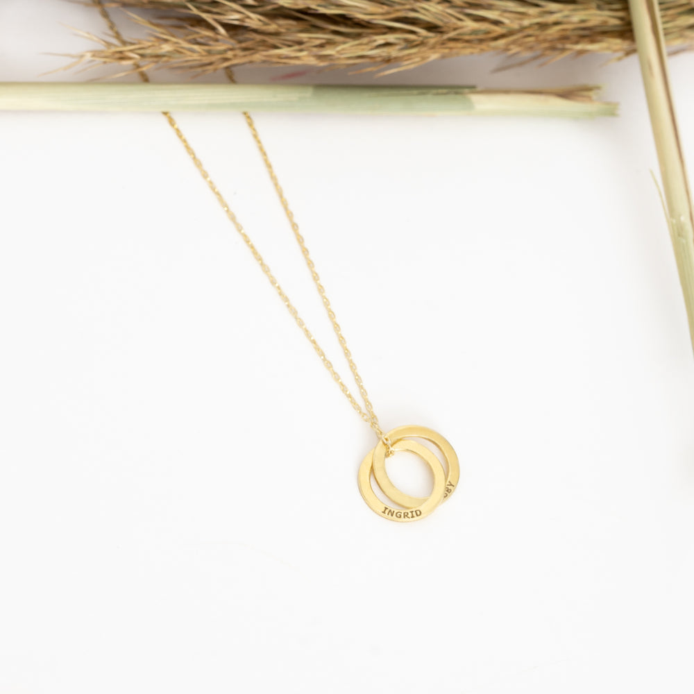 925 Sterling Silver Personalized Circles Necklace 3 Hoop