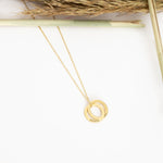925 Sterling Silver Personalized Circles Necklace 3 Hoop