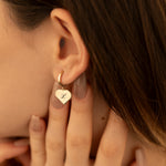 925 Sterling Silver Heart With Initial Earrings