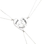 925 Sterling Silver 3 Piece Puzzle Heart Name Necklace