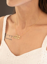 925 Sterling Silver Two Name With Heart Necklace