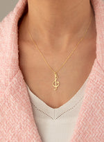 925 Sterling Silver Vav Elif Sol Anahtarı
