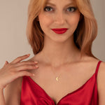 925 Sterling Silver Minimalist Half Moon Necklace