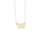 925 Sterling Silver Heart Two Initial Necklace