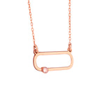 925 Sterling Silver Birthstone Rectangle Necklace