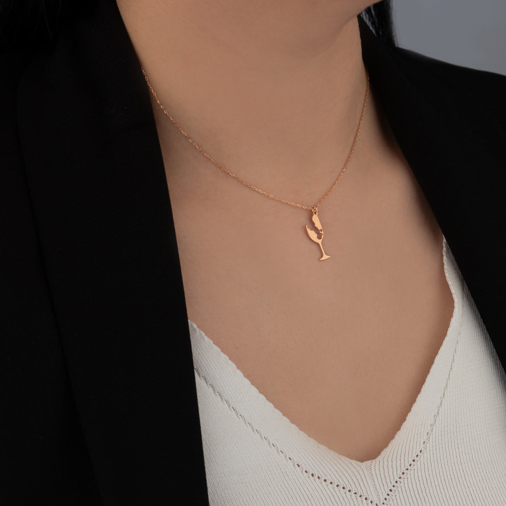 925 Sterling Silver Glass Necklace