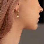 925 Sterling Silver Pole Star Earrings