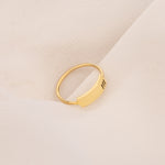 925 Sterling Silver Rectangular Shape Letter Rıng