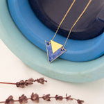 925 Sterling Silver Double Triangle Enamel Necklace