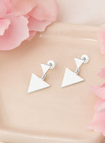 925 Sterling Silver Geometric Dangle Stud Earrings