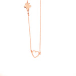925 Sterling Silver Heart And Plane Necklace