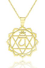 925 Sterling Silver Gold Heart Chakra Necklace