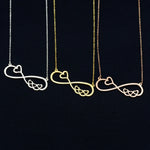 925 Sterling Silver Infinity Necklace With Hearts