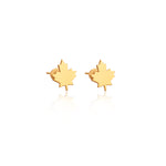 925 Sterling Silver Canadian Maple Leaf Studs
