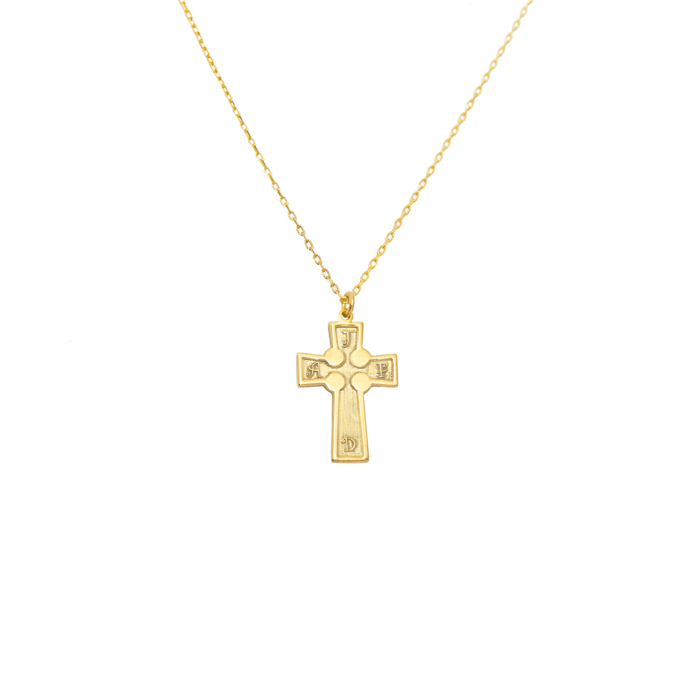 925 Sterling Silver Family Letters Cross Necklace