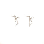 925 Sterling Silver 14K Solid Gold Geometric Triangle Ear Jacket Earrings