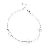 925 Sterling Silver 3'Lü Ortodoks Haçlı Bracelet