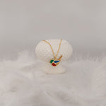 925 Sterling Silver Enamel Bird Pendant