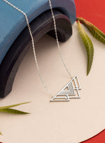 925 Sterling Silver Geometric Triangle Necklace