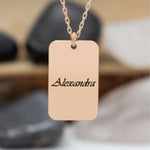 925 Sterling Silver Personalised Name Tag Necklace