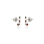 925 Sterling Silver Candy Cane Studs