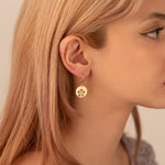 925 Sterling Silver 14K Solid Gold Daisy Dangle Earrings