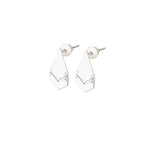 925 Sterling Silver Rank Double Earrings