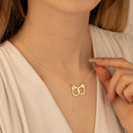 925 Sterling Silver Handcuff With Initial Necklace